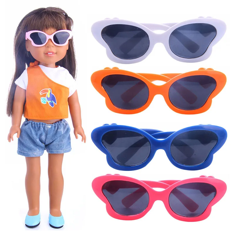 

2018 new Dream Butterfly Frame Fashion Glasses Fit for American Doll 14.5 inch Wellie Wisher Accessories m86-88