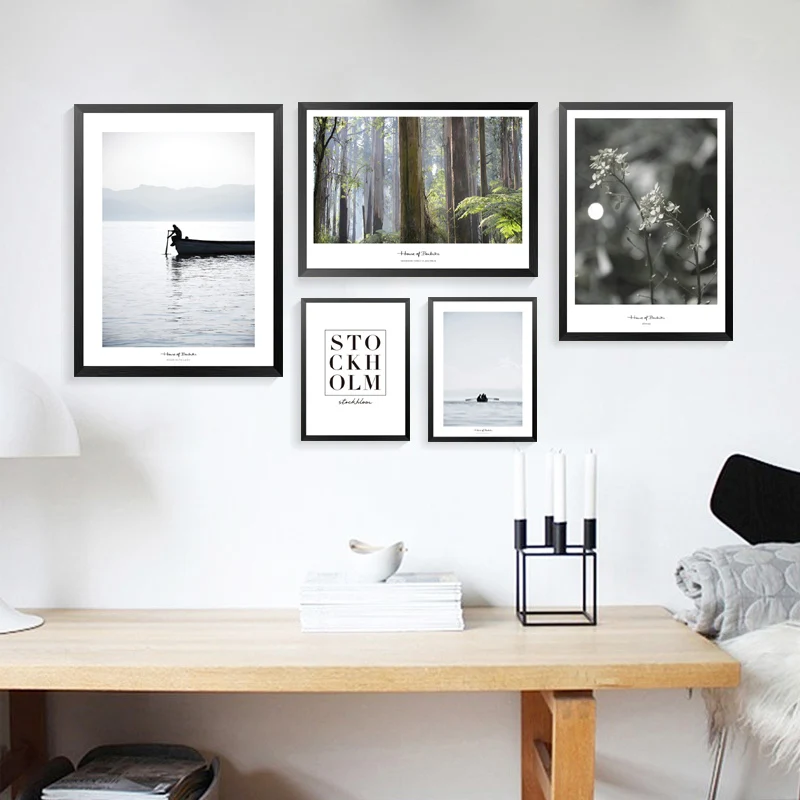 

Nordic Scenery Canvas Pictures Art Wall, Modern Canvas Wall Picture Print Poster For Wall Decor HD2338