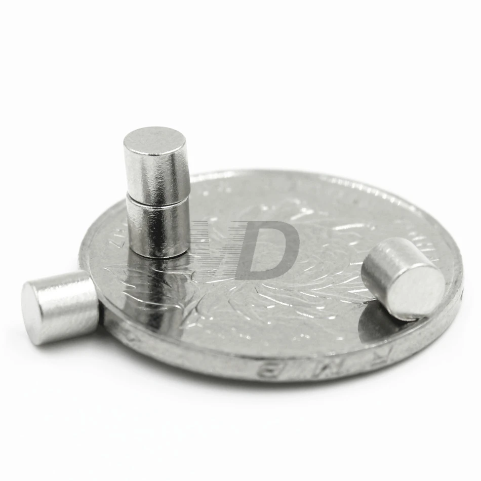 50 шт. Неодим N35 диаметр 4 мм X 4 мм сильные магниты маленький диск NdFeB редкоземельный для ремесленных моделей холодильник торчащий магнит 4x4 мм