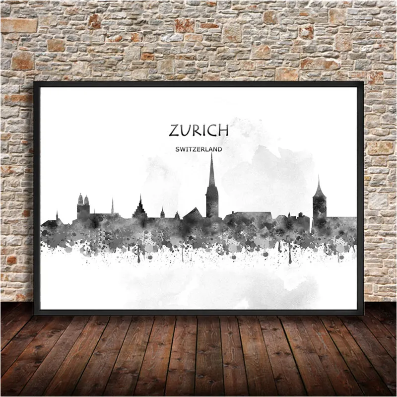  ZURICH  City Poster home  living room bedroom cafe bar pub 