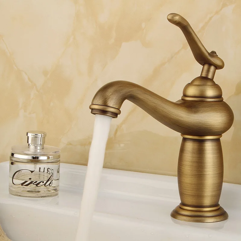 Antique bronze finish Faucet European Style All Copper Basin Faucet Cold And Hot Dual Use Mixing Water Tap Retro Faucet Antique bronze finish Faucet European Style All Copper Basin Faucet Cold And Hot Dual Use Mixing Water Tap Retro Faucet