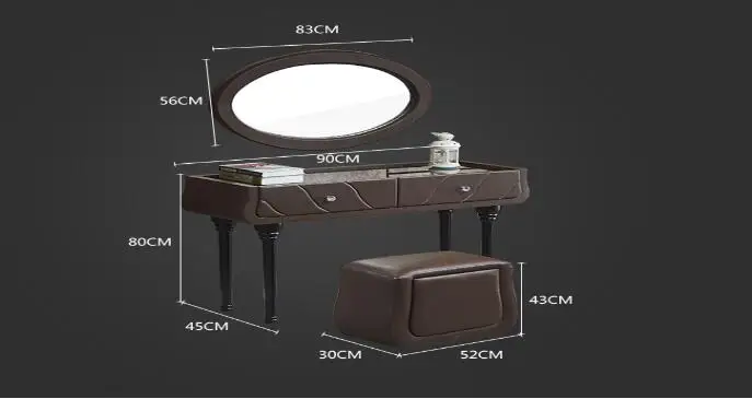 Черный Минималистский пост-современная европейская принцесса роскошный туалетный столик маленькая семья мини ins спальня простой туалетный столик - Цвет: 90cm