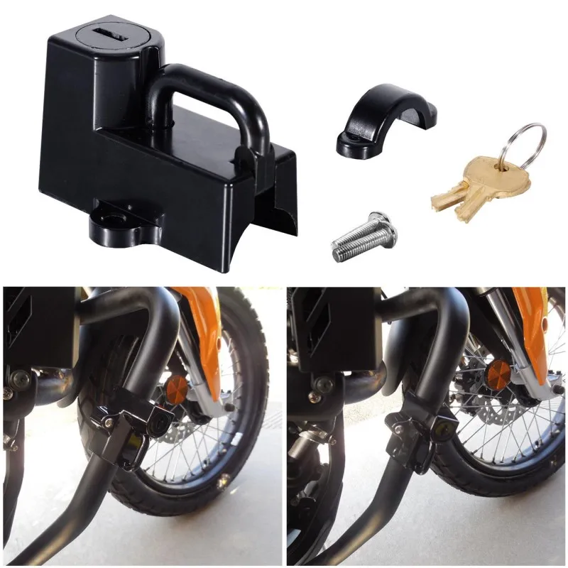 Motorcycle Black Helmet Mount Hook Lock 7/8&quot to 1-1/4&quot Tubes for Harley Dyna Softail Sportster XL VRod Honda BMW Universal |