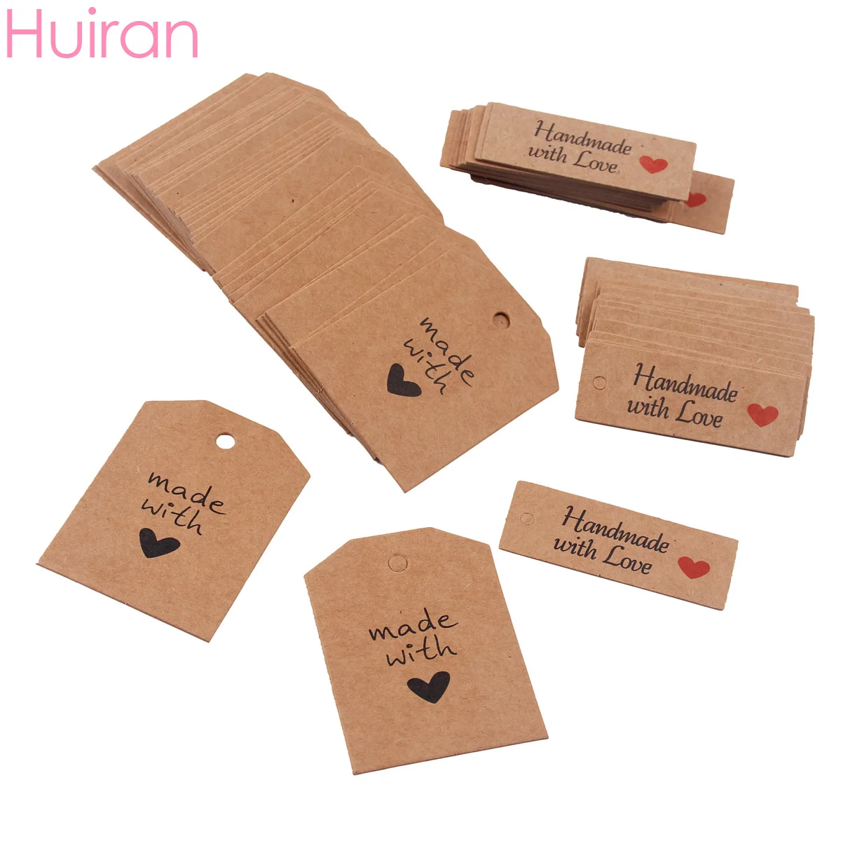

Huiran 50pcs Handmade With Love Paper Gift Tags Souvenirs Gifts Diy Wedding Party Decorations Wedding Accessories Party Supplies