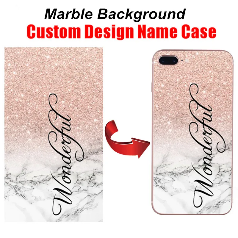 custom name phone case for iphone X 6 6S 7 8 Plus Cover_