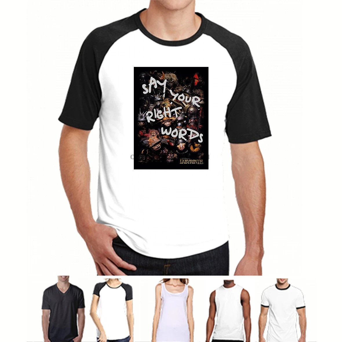 

funny t shirts Labyrinth Movie RIGHT WORDS Short Sleeve T-Shirt S-3XL