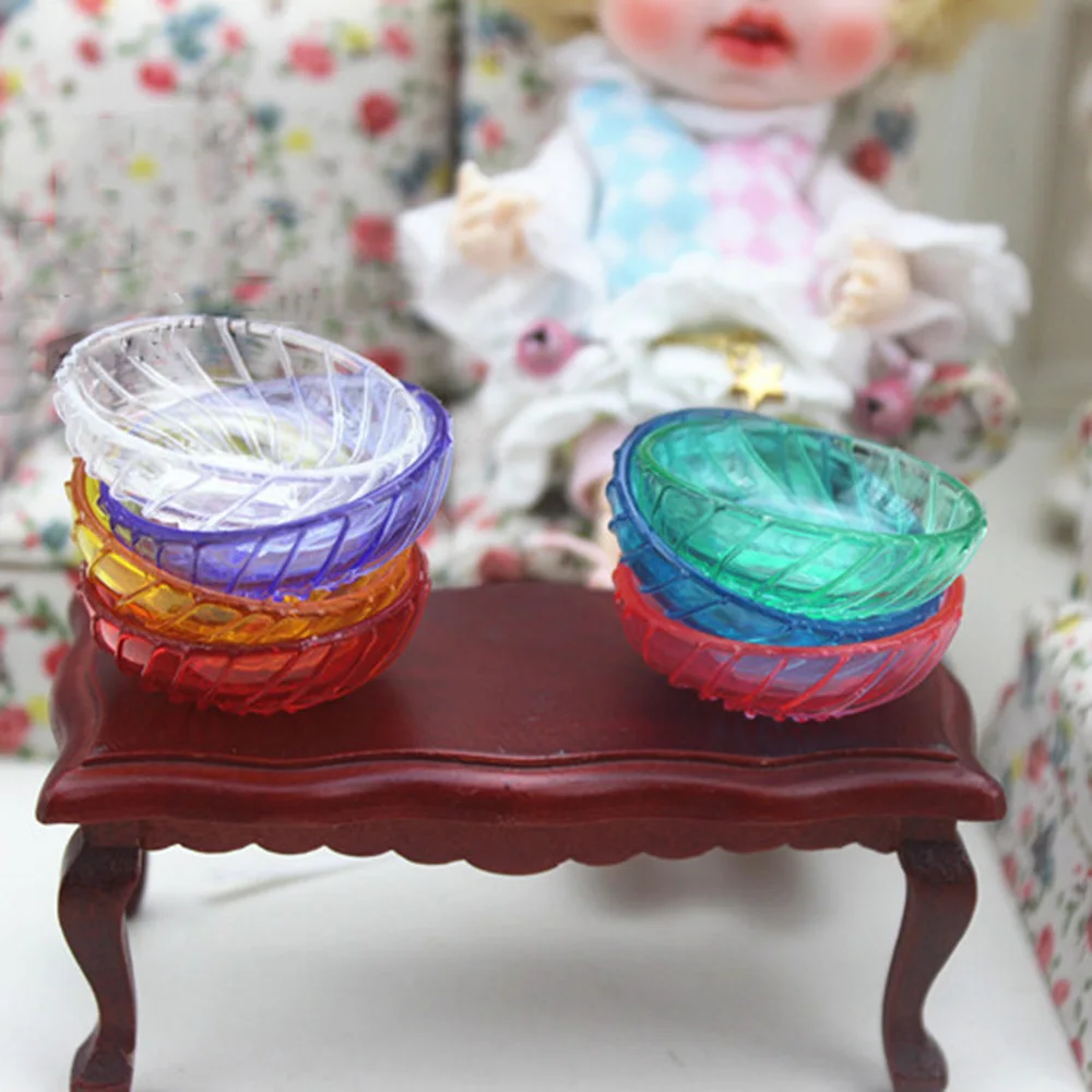 2Pcs 1:12 Dollhouse miniature accessories resin tray simulation food plate toYN