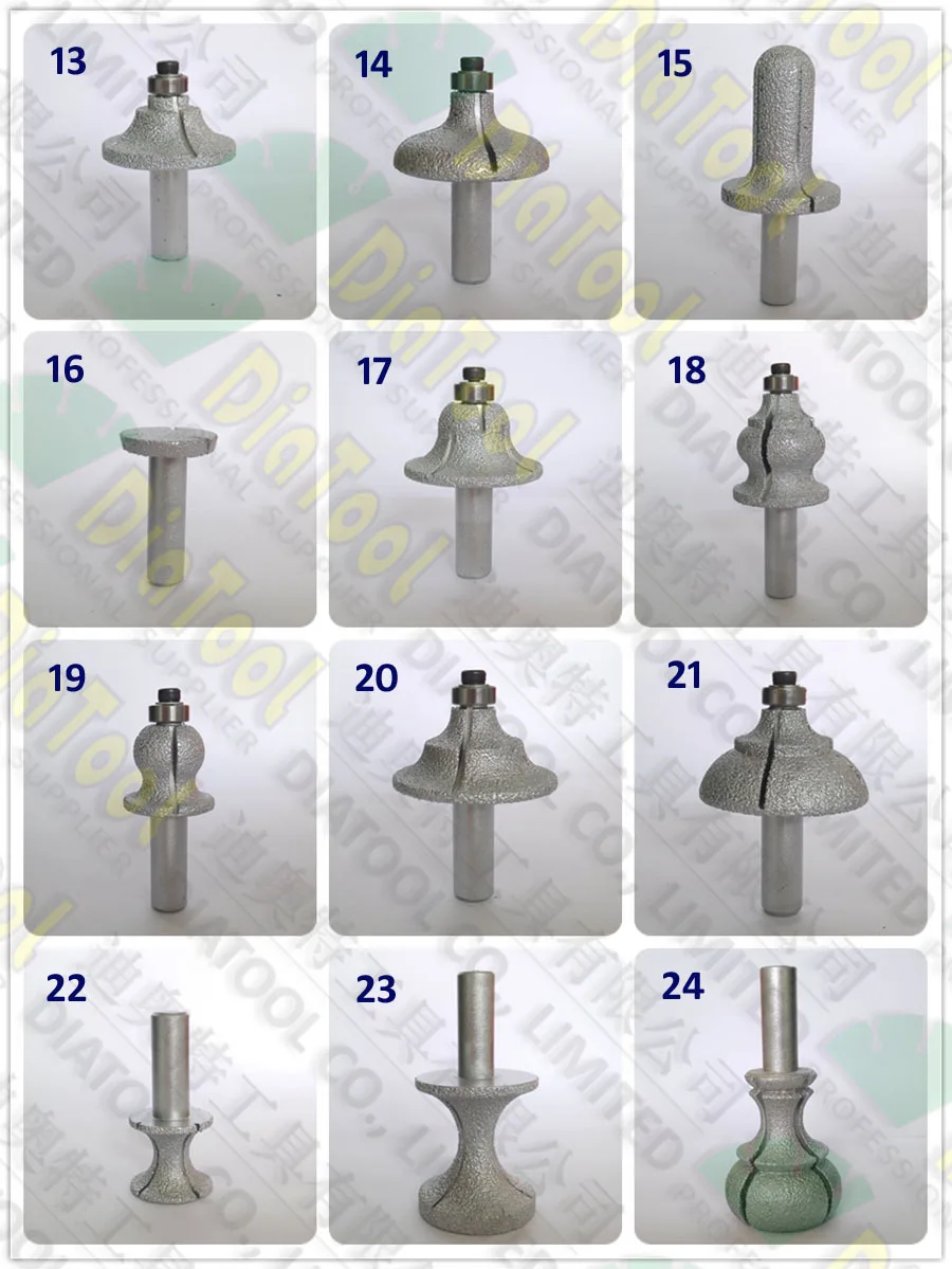 Diatool № 15 вакуума паяных алмазные маршрутизатор с 1/2 "хвостовик для камня, маршрутизатор резак для Гранит и Мрамор