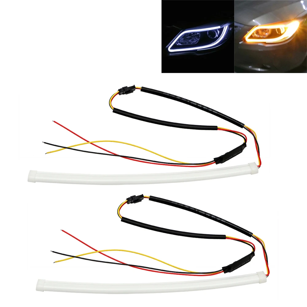 

2x31cm LED Car Daytime Running Light DRL Angel Eye Lamp Single/Dual Color Car Light Turn Indicators Lamps Waterproof