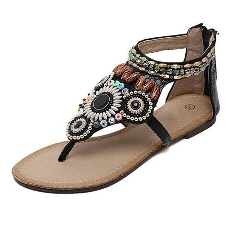 YAERNI 2019 بوهيميا الشقق صنادل طراز جلاديتور الصيف مطرز الانزلاق على الوجه يتخبط عارضة الراحة الأحذية امرأة حجم 35-40 E840 YAERNI 2019 بوهيميا الشقق صنادل طراز جلاديتور الصيف مطرز الانزلاق على الوجه يتخبط عارضة الراحة الأحذية امرأة حجم 35-40 E840