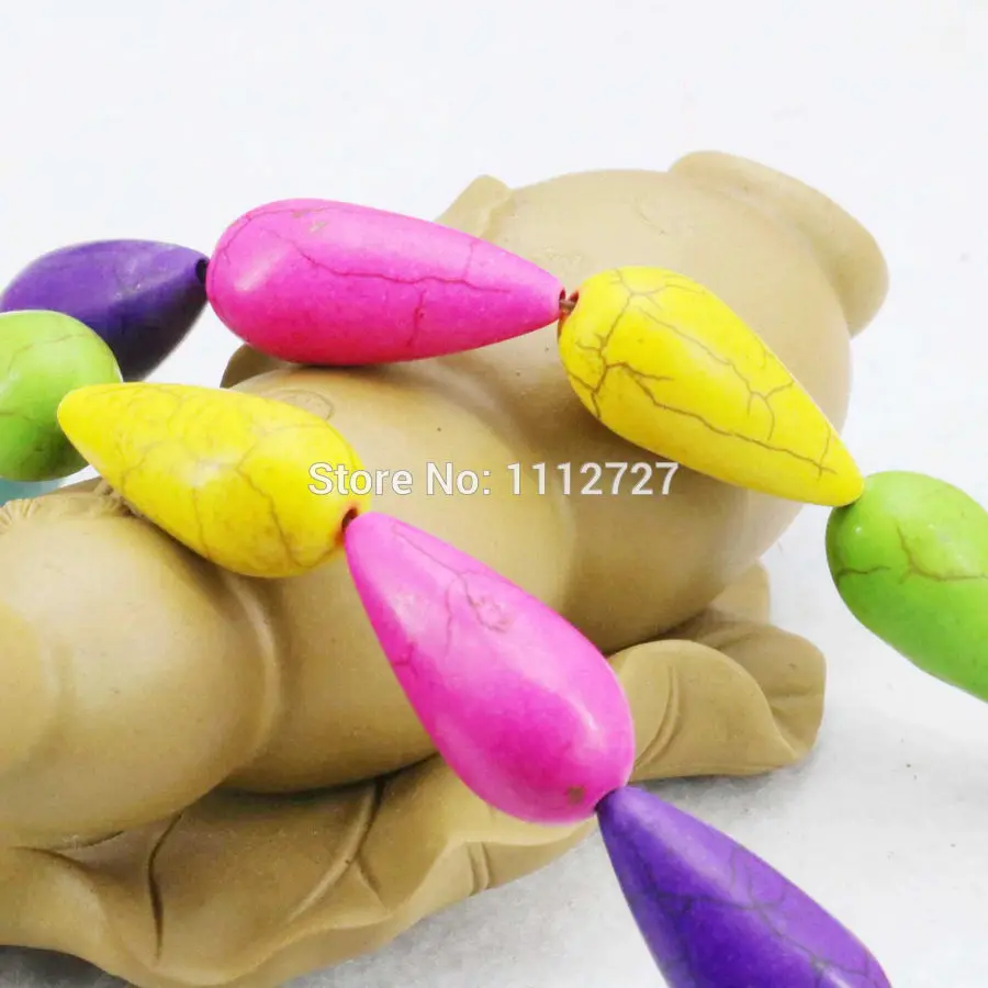Мм 12x25 мм Jewelry интимные аксессуары красочные падение бирюза DIY отдельные бусины из