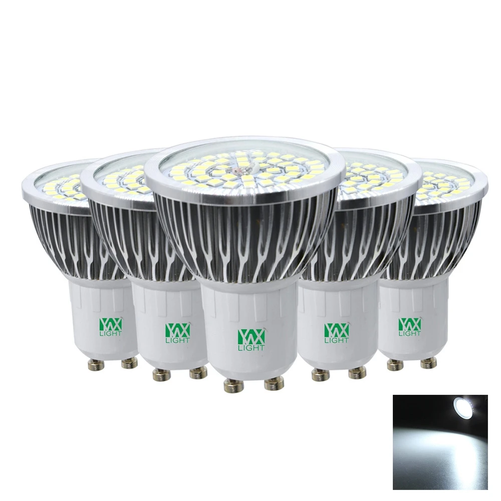 5 шт./лот YWXLight GU10 лампочки свет 2835 SMD 7 Вт Светодиодная лампа Lampada прожектор лампы