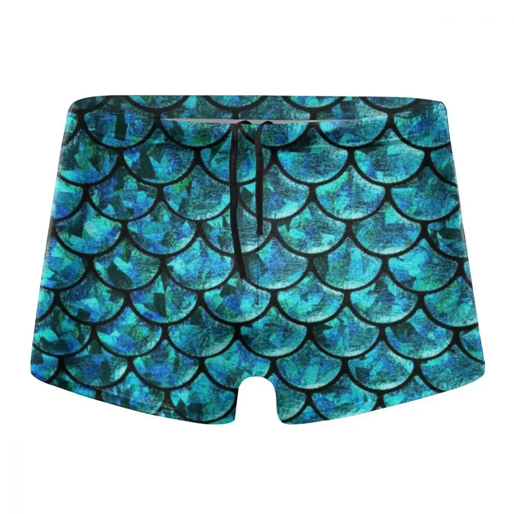 Mermaid Skin Seamless Pattern Pattern 3D Printing Speedo Men's Bathing Male Swimming Trunks Men Boxer Swimwear Sexy Low Waist