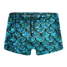 Mermaid Skin Seamless Pattern Pattern 3D Printing Speedo Men's Bathing Male Swimming Trunks Men Boxer Swimwear Sexy Low Waist