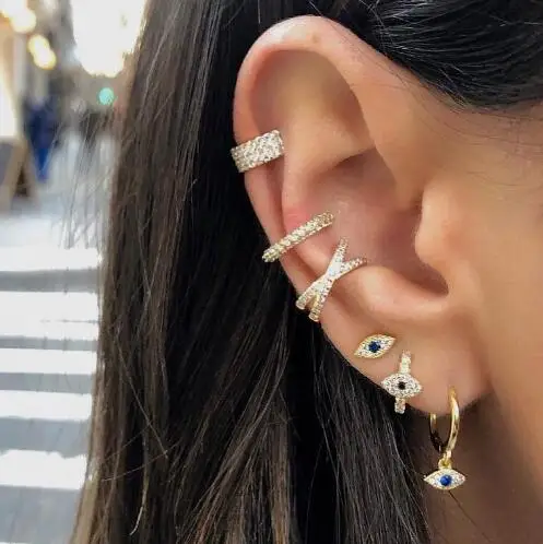 

2019 Drop Shipping 925 Sterling Silver Lucky Evil Eye Charm Earrings Stud Minimalist Delicate Cute Simple Earring For Lady Girls