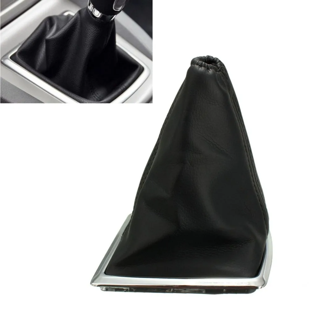 newBlack PU Leather Gear Boot Gaiter Cover Dust Cover Shift Shifter Lever Knob Cover For Ford Focus 2005-2012