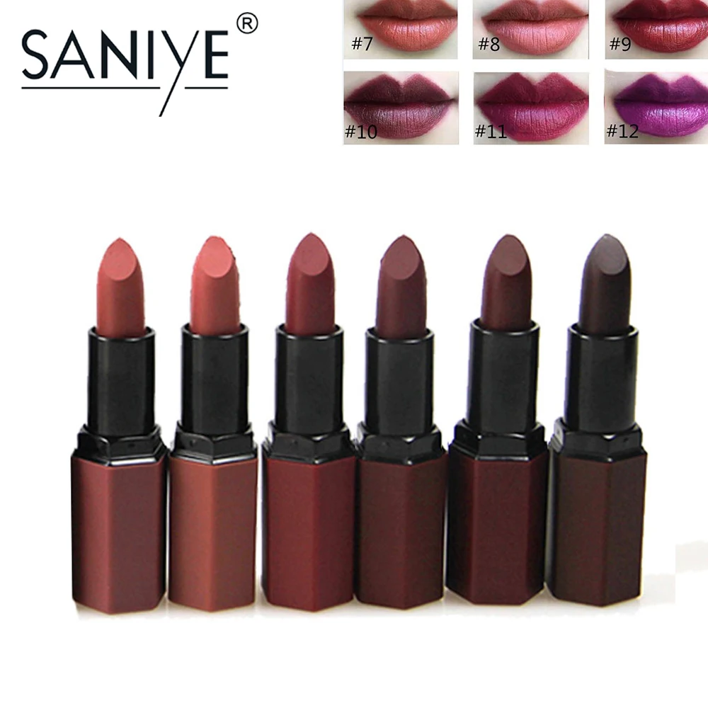 Saniye 12 Colors Velvet Matte Waterproof Lipstick Pumpkin Red Lips Moisturizing Makeup Nude Lipstick K1098 Lipstick Aliexpress Saniye 12 Colors Velvet Matte Waterproof Lipstick Pumpkin Red Lips Moisturizing Makeup Nude Lipstick K1098 Lipstick Aliexpress