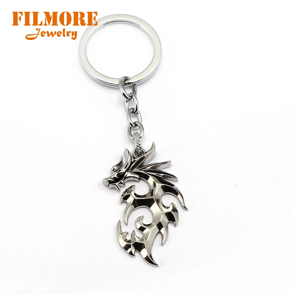 

2018 Anime Dragon Ball Women Keychain Hollow Dragon Silver Color Pendant Key Holder Cosplay Accessories Jewelry For Wholesale