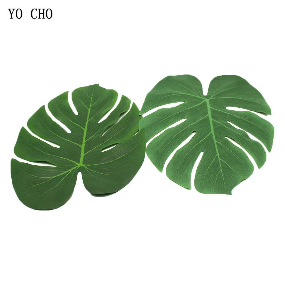 Йо Чо 7 шт. Настоящее касание Monstera Deliciosa черепаха лист DIY Искусственные деревья для дома Свадебная вечеринка Декор искусственные растения из шелка