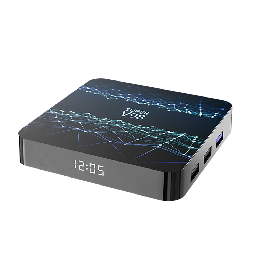 Wifi телевизионная коробка с Bluetooth 1080P Full HD спутниковый ресивер V98 RK3318 2G+ 16G 32G Android 9,0 сетевая телеприставка 4K Ip tv box