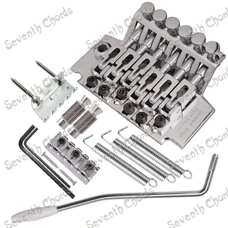 

Chrome Electric Guitar Tremolo Bridge Double Locking Systyem/78MM Between the 2 studs centers/Strings through Saddle