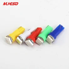 100 pcs 24 V T5 1smd 5050 Painel Wedge Luz Interior Do Carro 1 levou lâmpada de Iluminação Da Lâmpada do sinal de Névoa Vermelha/azul/Verde/Azul de Gelo/Branco