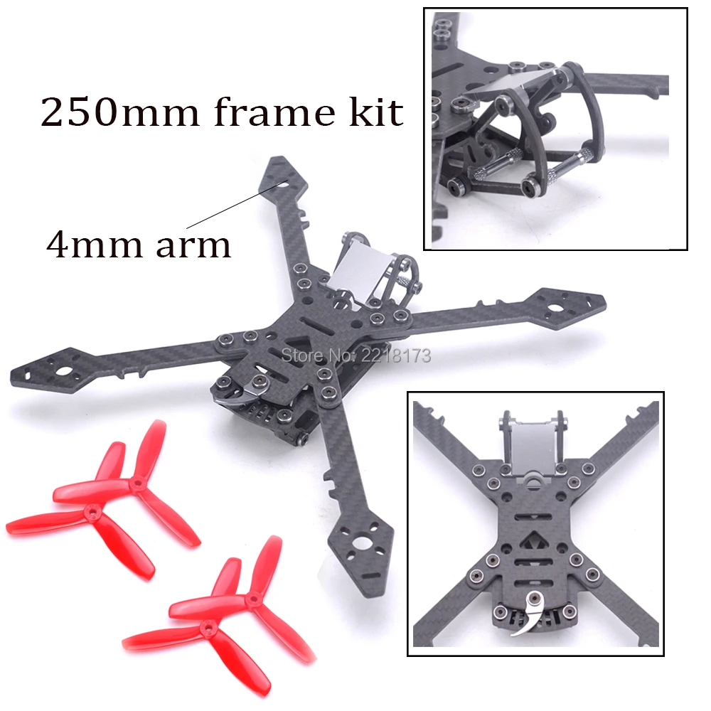 

Freestyle Real3 250 250mm with 4mm Arm Carbon Fiber Frame Kit + 5045 3-blade propeller for RC Drone FPV Racing Quadcopter