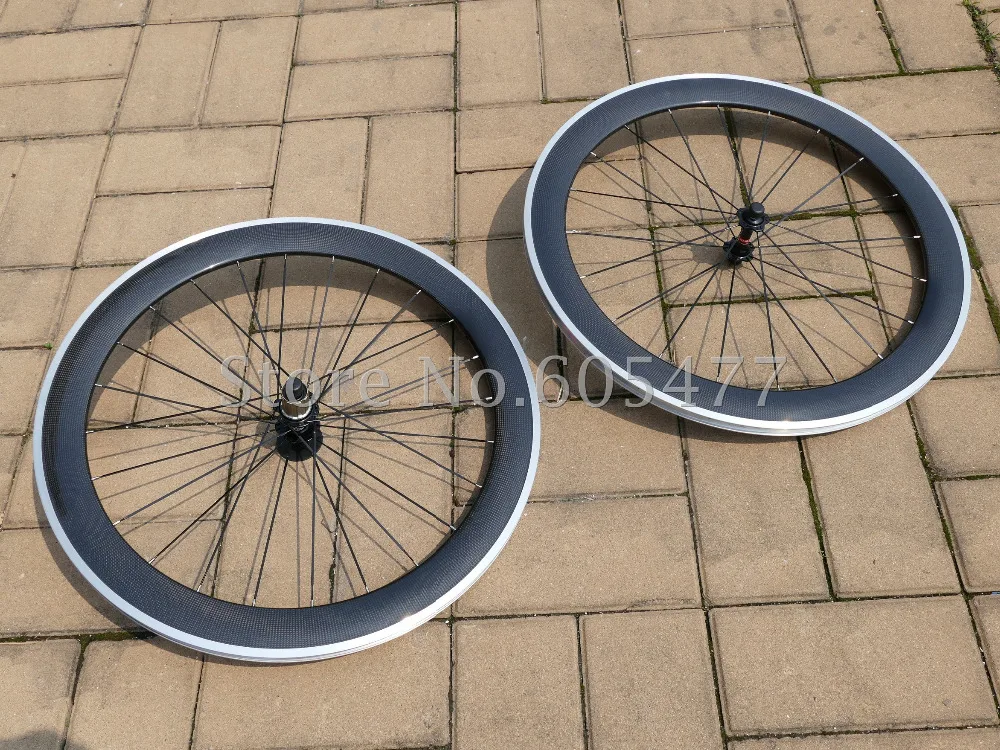 

Toray Carbon Fiber Glossy Matt Clincher Wheelset 60mm Road Bike Clincher Wheel Rims Alloy Brake Side Pair Width : 20.5mm / 23mm