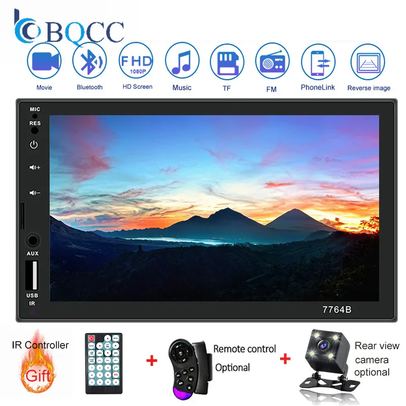 

2DIN Car Radio 7 inch Touch Mirror Link Android Player MP5 Autoradio Bluetooth Rear View Camera tape recorder player