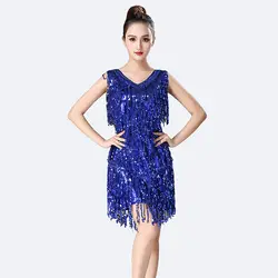 Лидер продаж Латинской платье для танцев Для женщин пикантные Танго, Самба Латинской платье для танцев блесток леди танцевальный зал