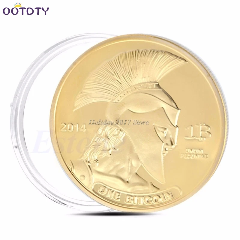 

Gold Plated Titan Commemorative Coin BTC Bitcoin Collectible Collection Physical