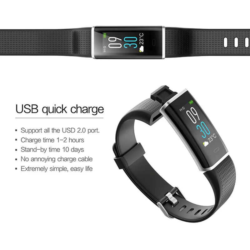 Напульсники Smart Band ID130C с монитор сердечного ритма Фитнес браслет IP67