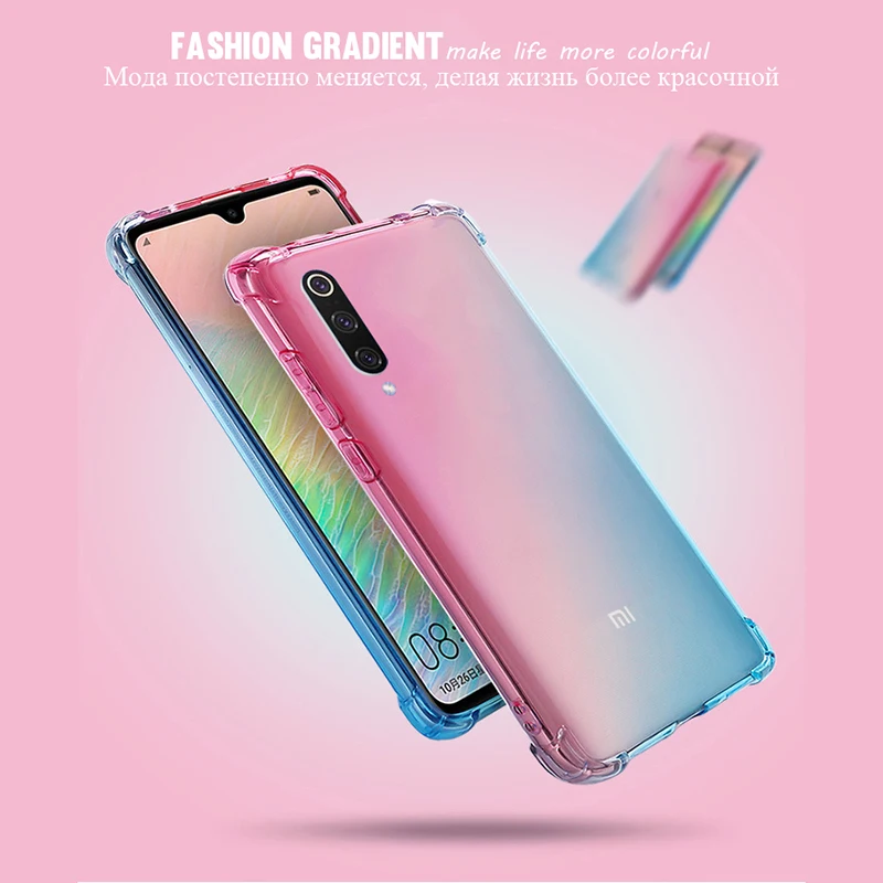 

Gradient Ultra Thin Cases for Xiaomi Mi9 Clear Soft Siliocne TPU Phone Cases for Xiaomi Mi 9 Redmi Note 7 Fundas