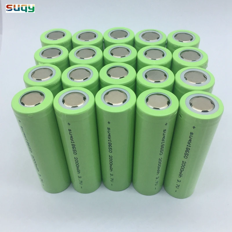 

suqy 30pcs/lot 100% New Original Barreries 18650 2000mAh 3.7v Rechargeable li-ion-18650-Battery Protected Accumulator wholesale