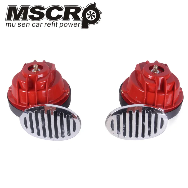 2x12V Red Snail Air Horn с крышкой для транспортного средства, морской лодки, Громкая сигнализация, набор, универсальный для автомобиля, лодки, мотоцикла, Ван, ПВХ и металл