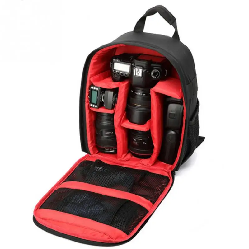 Прочная сумка для камеры, водонепроницаемый рюкзак Оксфорд для фотосъемки, простая уличная сумка для хранения камеры для цифровой камеры#2 - Цвет: Red