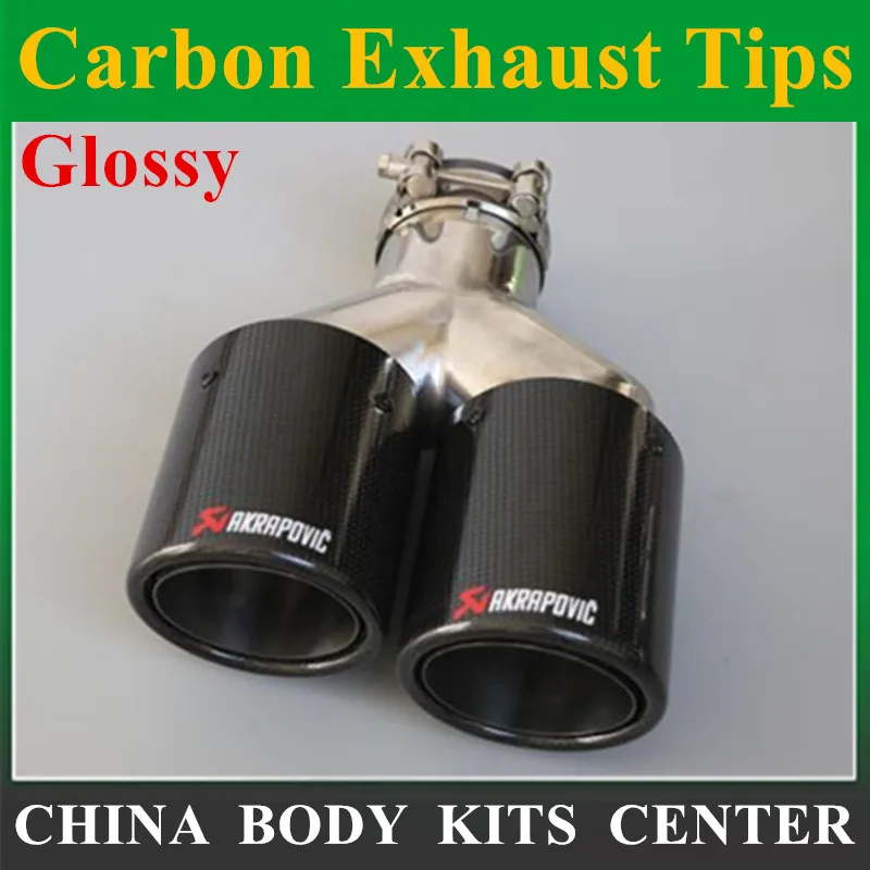 

2PCS:In 2.5" Out 3.5" Stainless Steel Akrapovic Carbon Exhaust Tip for car-styling Akrapovic exhaust tip tailpipe muffler nozzle