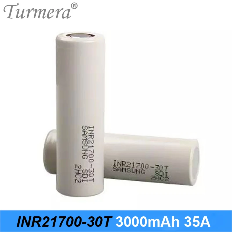 original 21700 battery 3000mah INR21700-30T 35a battery for Samsung fit for electric cigarette and screwdriver battery Turmera original 21700 battery 3000mah INR21700-30T 35a battery for Samsung fit for electric cigarette and screwdriver battery Turmera