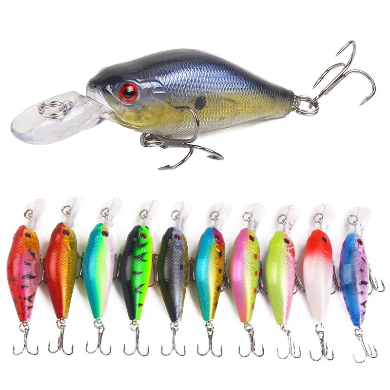 

1Pcs Minnow Fishing Lure 7cm 8.1g 3D Eyes Crankbait Wobblers Artificial Plastic Hard Bait peche Fishing Tackle jerkbait