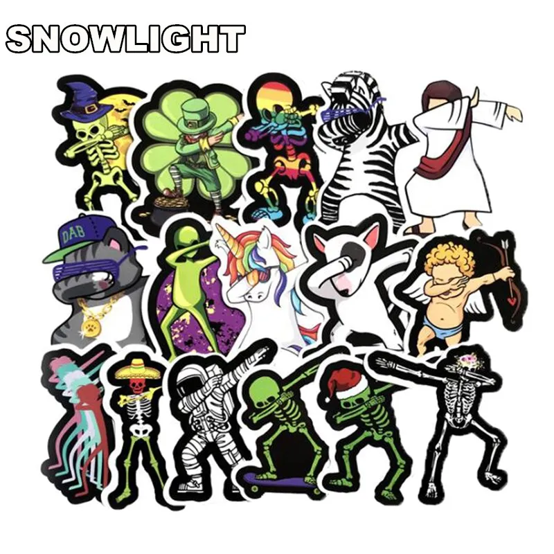 HOT 16PCS Hiphop Dabbing zebra Cartoon Stickers For suitcase skateboard laptop motorcycle decoration Child Toys Creative sticker