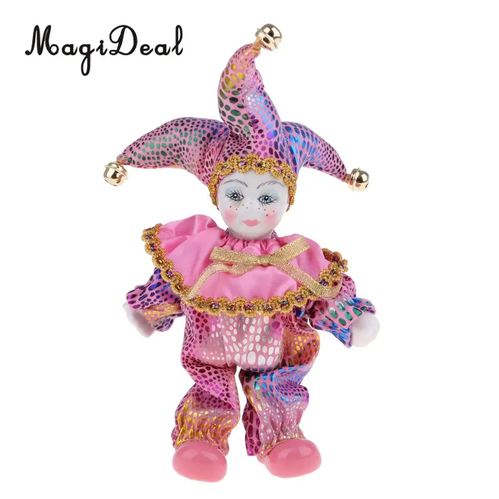 8inch Victorian Porcelain Doll Standing Ceramics Eros Dolls Clown Doll Toys Baby Wishing Doll Ornament Kids Birthday Gift Pink