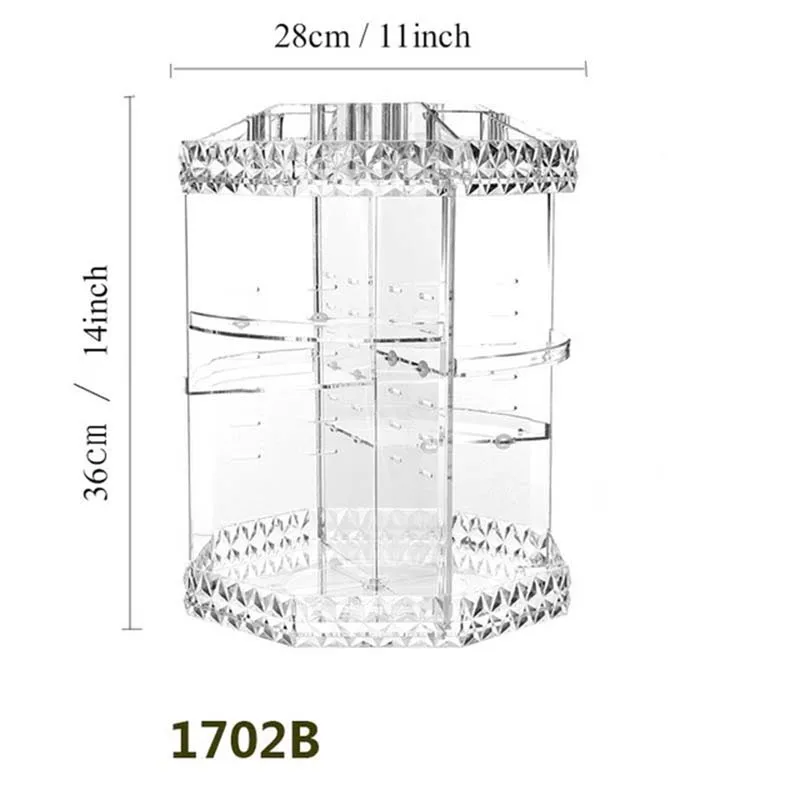 DIY 360 градусов вращающийся прозрачный акриловый ящик для хранения косметики модный многофункциональный съемный органайзер для косметики