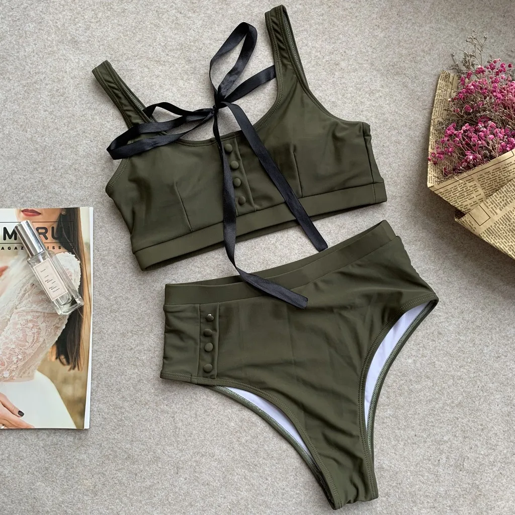 

2019 Women Micro Bikini set Push Up Swimwear Solid Beach Bathing Suit Brazilian Thong Swimsuit For Girls Bikini Swim Suit femme
