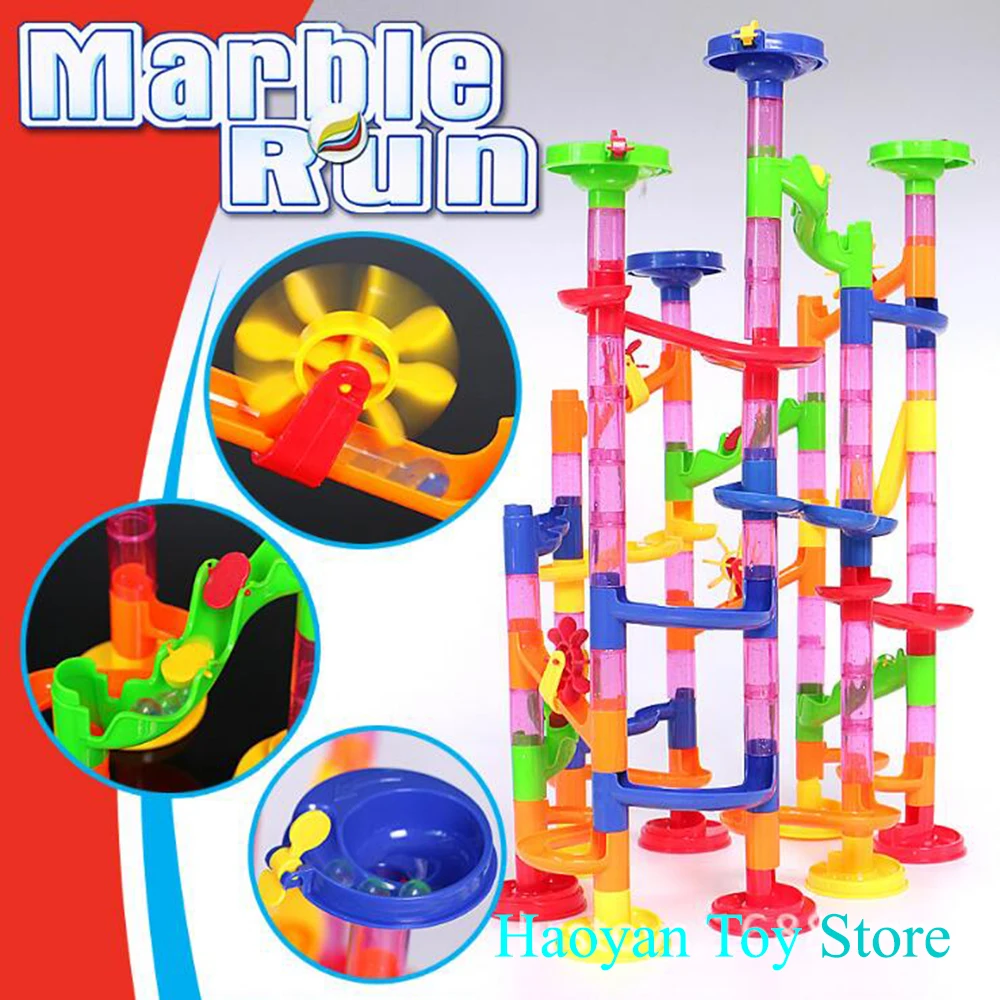 2017 Stereo Labyrinth Pipe Game ToyRace Run Track Colorful Construction Balls Rolling Track Building Blocks Toys