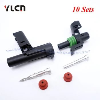 

High Quality 10 Sets Kits Brand New 1Pin Way Delphi Waterproof Sealed Electrical Wire Connector Plug For Car Boat etc