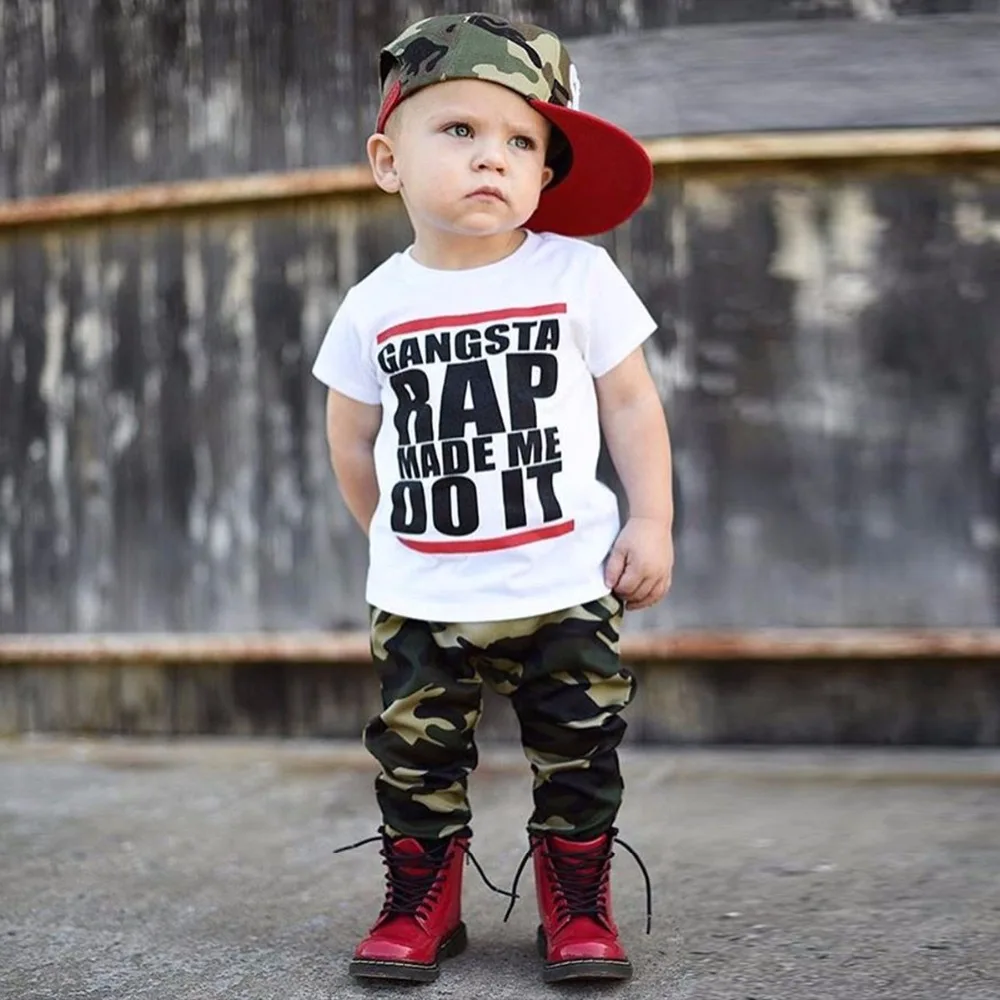 

Puseky 2017 Baby Boys Girls T Shirt Cotton Short Sleeve Summer Kid Hip Hop Letter Print Party Club Night Light Punk Top Tee 1-6T