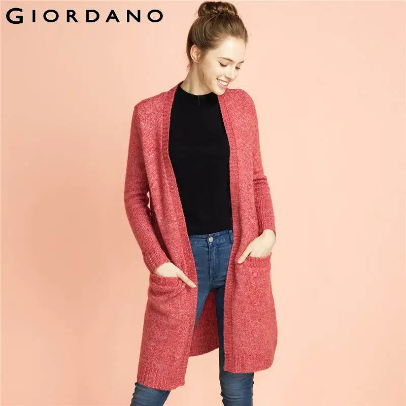Giordano Women Open Front Long Cardigan Casual Wool Womens Giordano Women Open Front Long Cardigan Casual Wool Womens