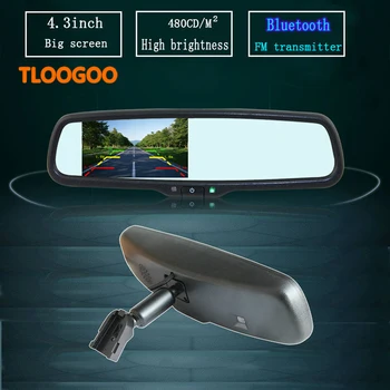 

Car Rear view mirror monitor 4.3inch bluetooth and auto brightness adjustment 2AV with Special bracket For TOYOTA NISSAN