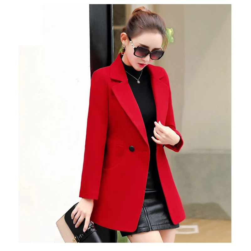 Осенняя верхняя одежда женская зимняя новая шерстяная куртка Женский корейский Тонкий короткий параграф большой размер утолщение шерстяное пальто ODFVEBX