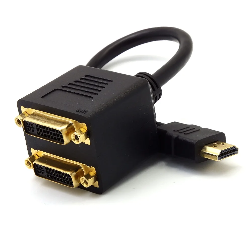 HDMI к 2 двойной DVI адаптер кабель 30 см папа D (24 + 5) Женский x видео сплиттер конвертер